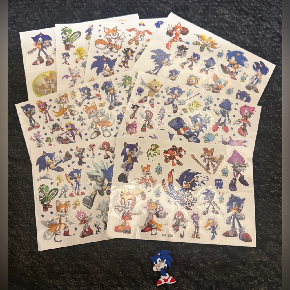 Sonic the Hedgehog Kids Temporary Tattoos with Crocs Charm